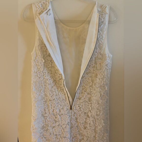 Club Monaco Mayara dress white lace 3d floral dress size 10 - Picture 7 of 11